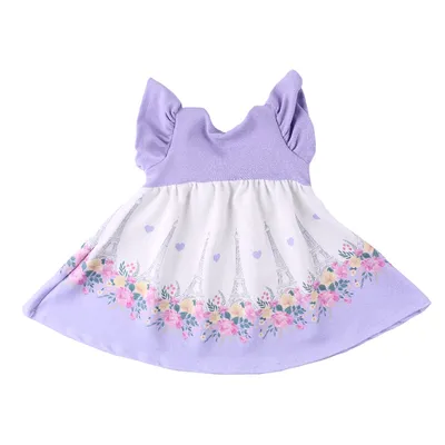 Vestido Bebê Din Don Creponado Estampado Vestido Bebê Din Don Creponado Estampado